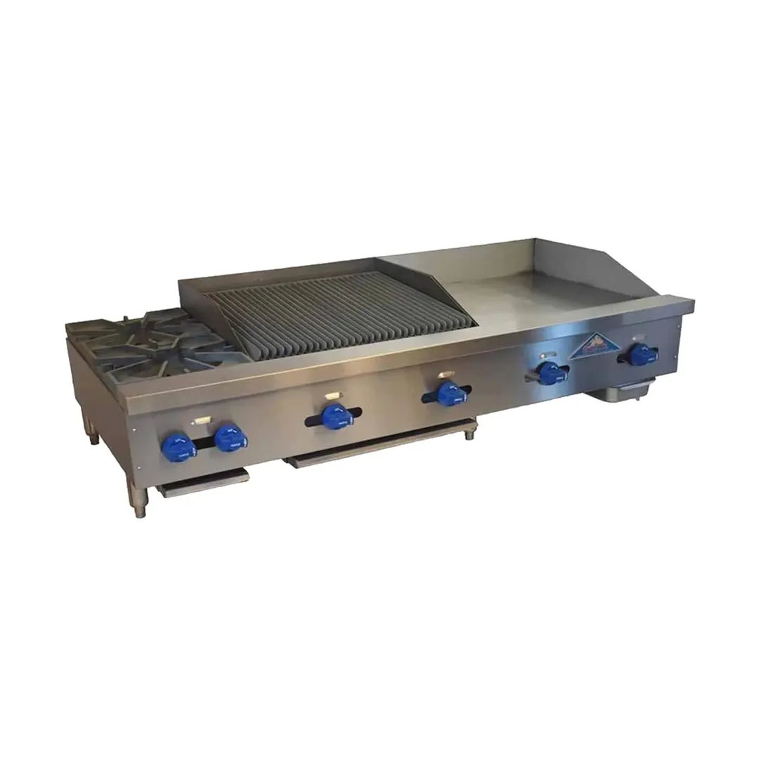 Comstock-Castle 3260-24-2RB 60" Countertop Hotplate/Griddle/Charbroiler Combination, 158.000 BTU
