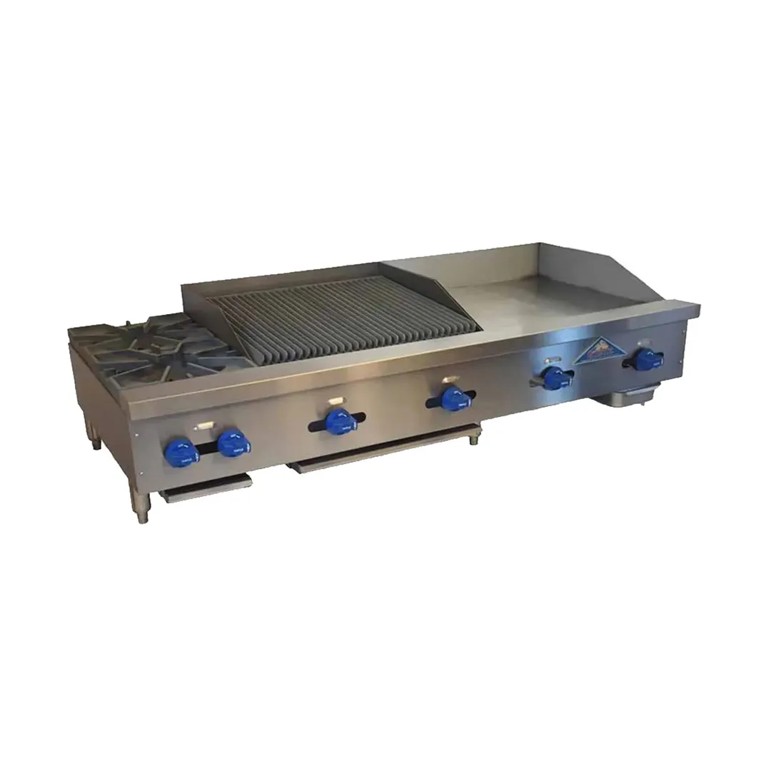 Comstock-Castle 3272-36-2RB 72" Countertop Hotplate/Griddle/Charbroiler Combination, 183.000 BTU