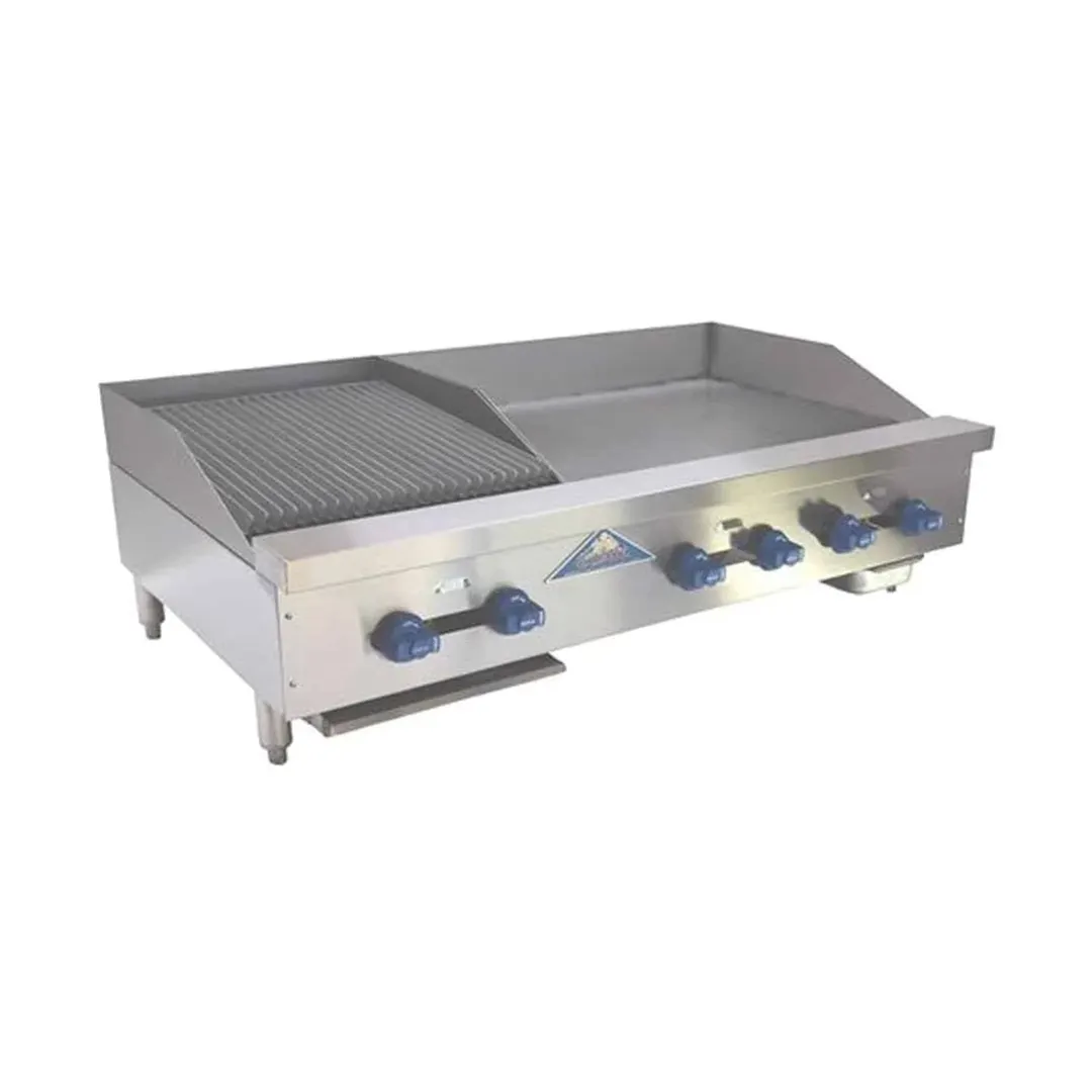 Comstock-Castle 3272-54-1.5RB 72" Countertop Gas Griddle/Charbroiler Combination, 184.000 BTU