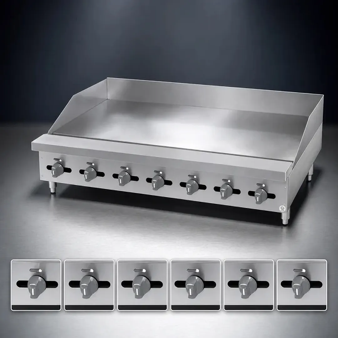 Comstock-Castle 3872TG 72" Countertop Gas Griddle with Thermostat / Solid State Controls, 180.000 BTU