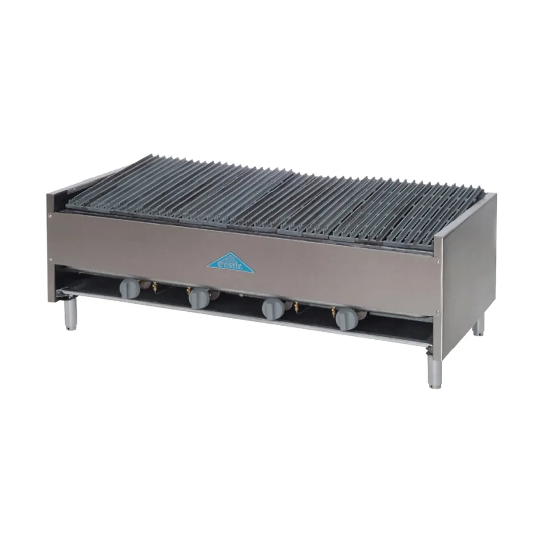 Comstock-Castle ELB42 42" Countertop Gas Lava Rock Charbroiler w/ (6) Burners, 108.000 BTU