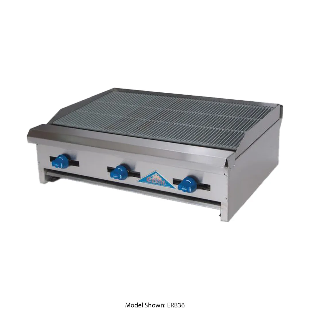 Comstock-Castle ELB42 42" Countertop Gas Lava Rock Charbroiler w/ (6) Burners, 108.000 BTU