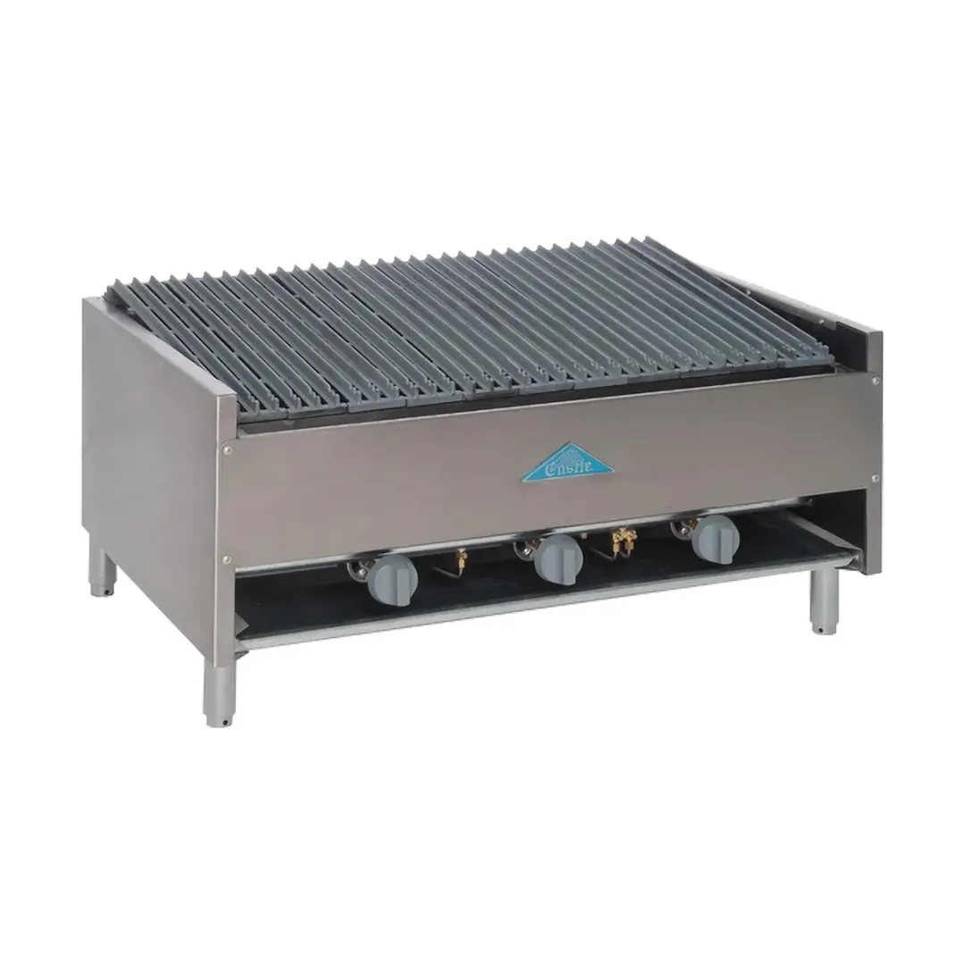 Comstock-Castle ELB42 42" Countertop Gas Lava Rock Charbroiler w/ (6) Burners, 108.000 BTU