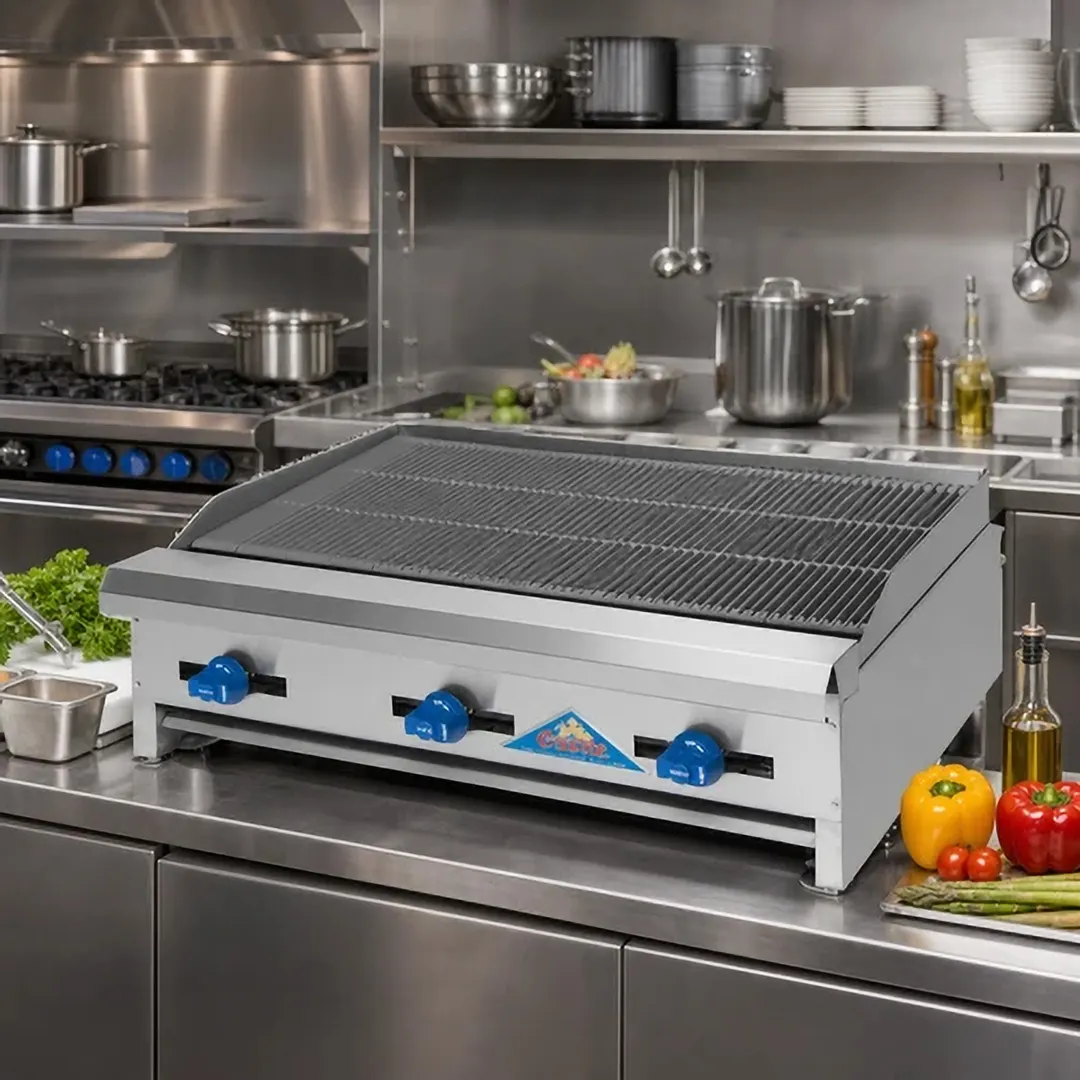 Comstock-Castle ELB60 60" Countertop Gas Lava Rock Charbroiler w/ (5) Burners, 150.000 BTU