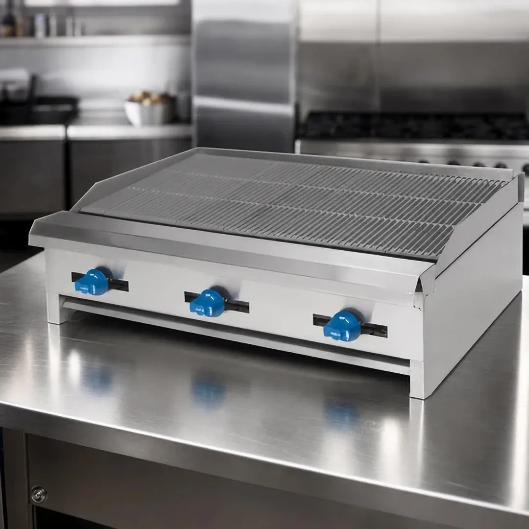 Comstock-Castle ELB60 60" Countertop Gas Lava Rock Charbroiler w/ (5) Burners, 150.000 BTU