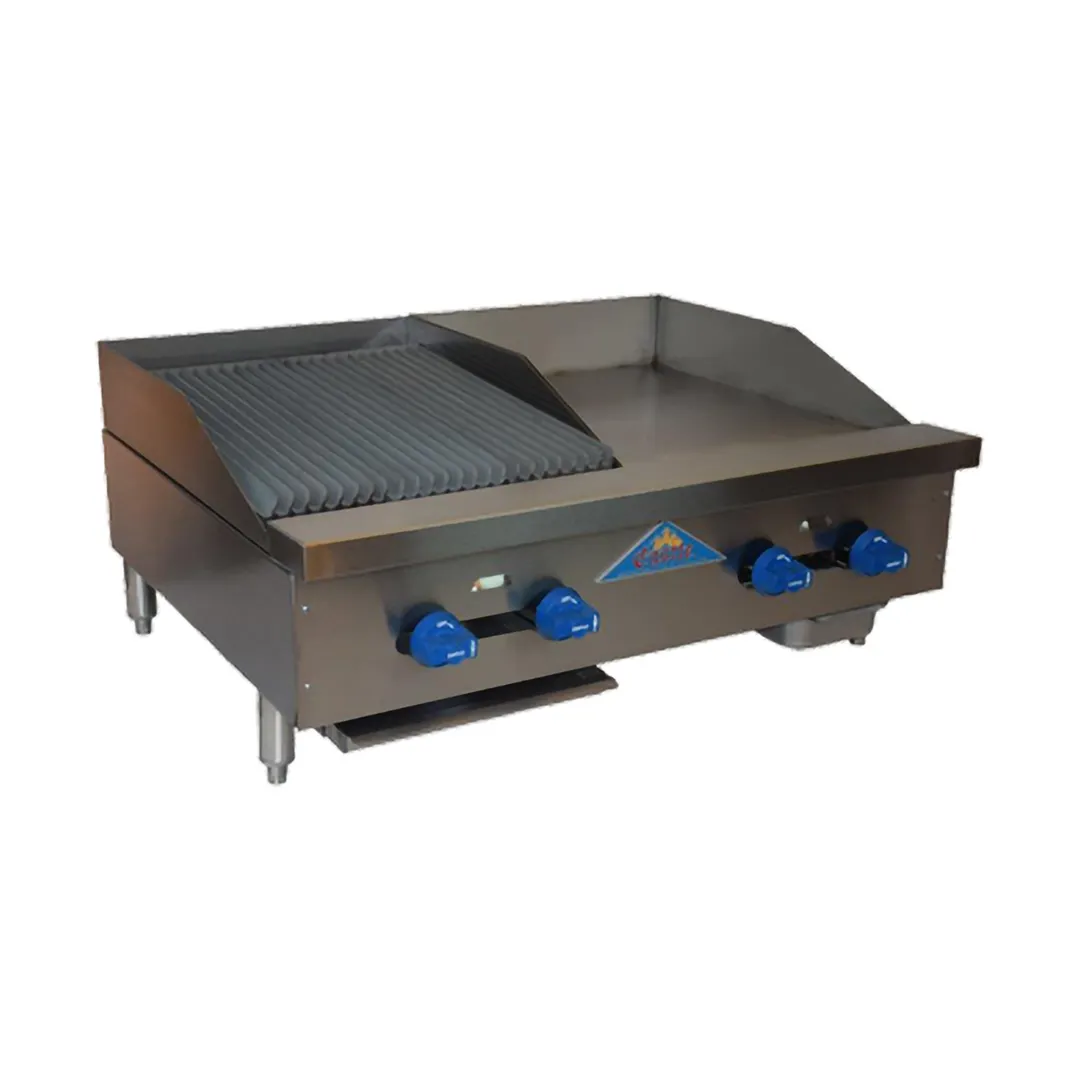 Comstock-Castle FHP36-18-1.5RB 36" Countertop Gas Griddle/Charbroiler Combination, 76.000 BTU