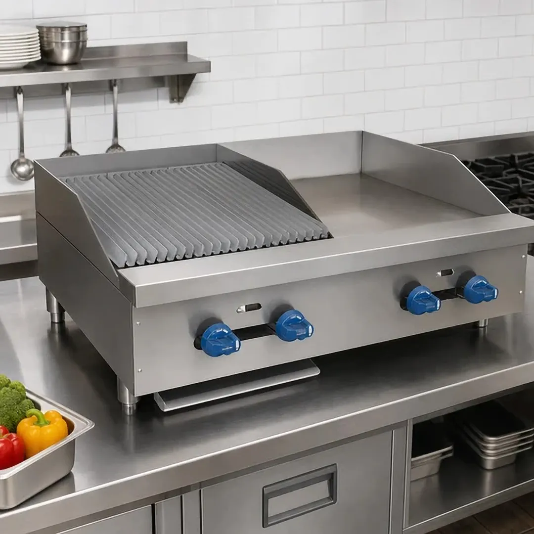 Comstock-Castle FHP36-18-1.5RB 36" Countertop Gas Griddle/Charbroiler Combination, 76.000 BTU