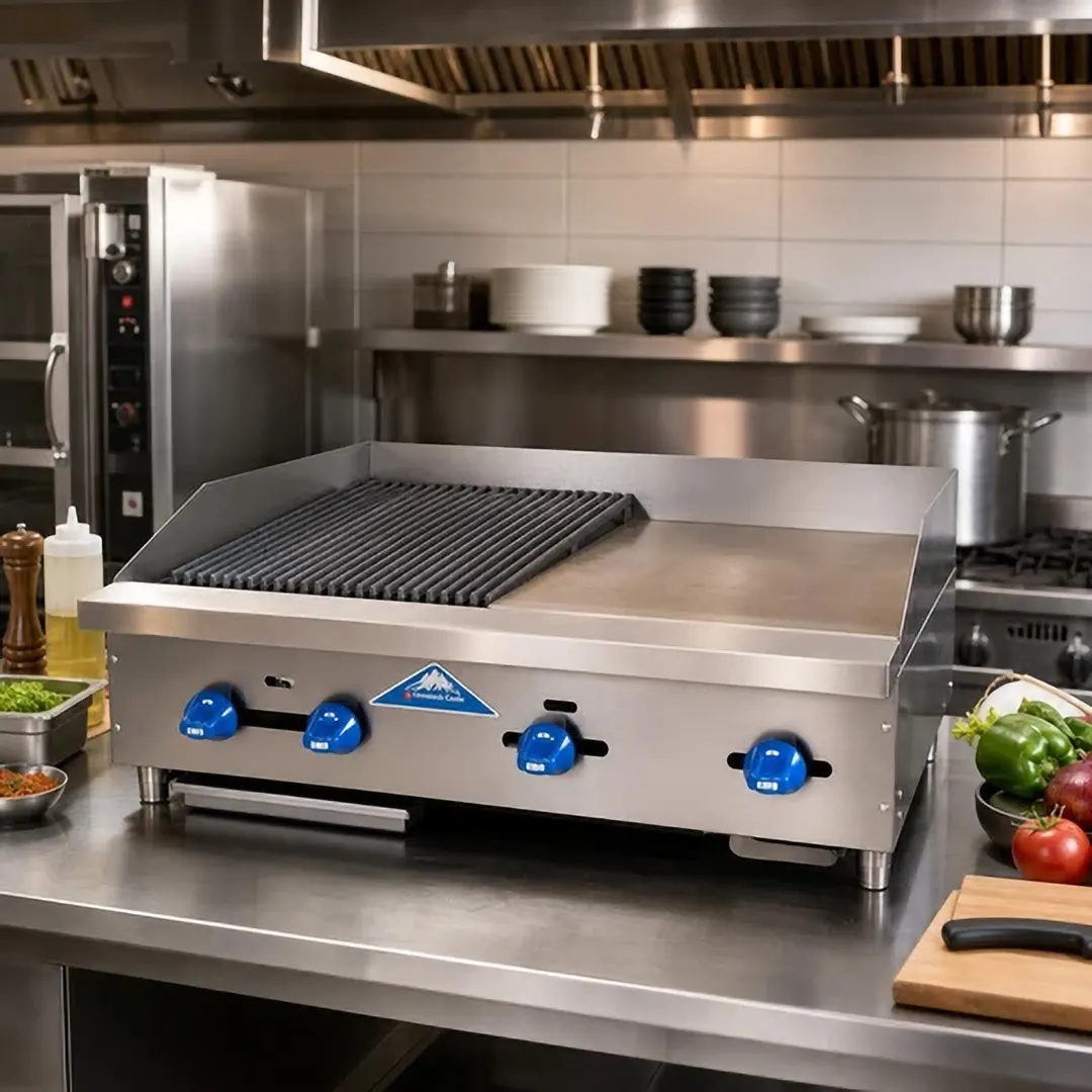 Comstock-Castle FHP42-24-1.5LB 42" Countertop Gas Griddle/Charbroiler Combination, 80.000 BTU