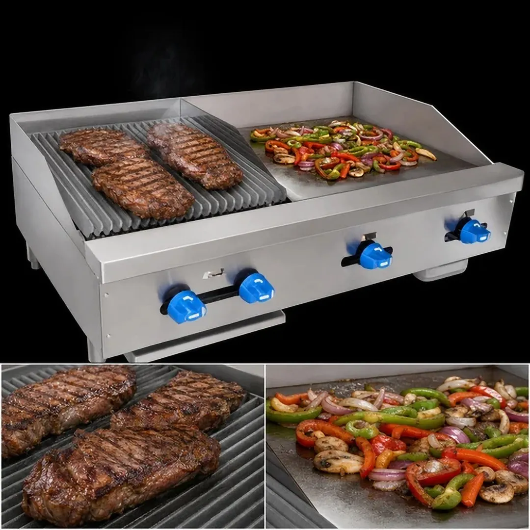 Comstock-Castle FHP42-24-1.5LB 42" Countertop Gas Griddle/Charbroiler Combination, 80.000 BTU