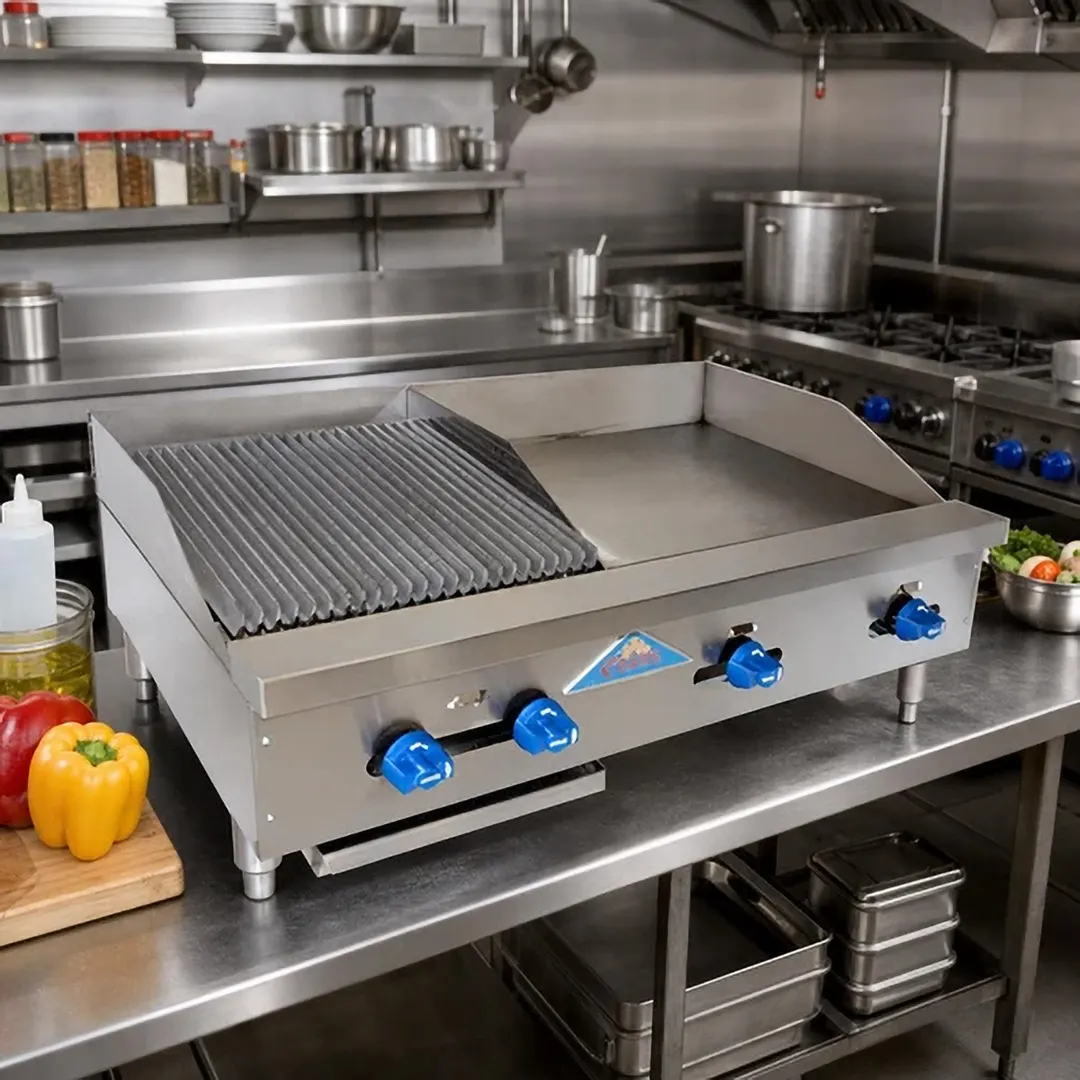 Comstock-Castle FHP42-24T-1.5RB 42" Countertop Gas Griddle/Charbroiler Combination, 80.000 BTU