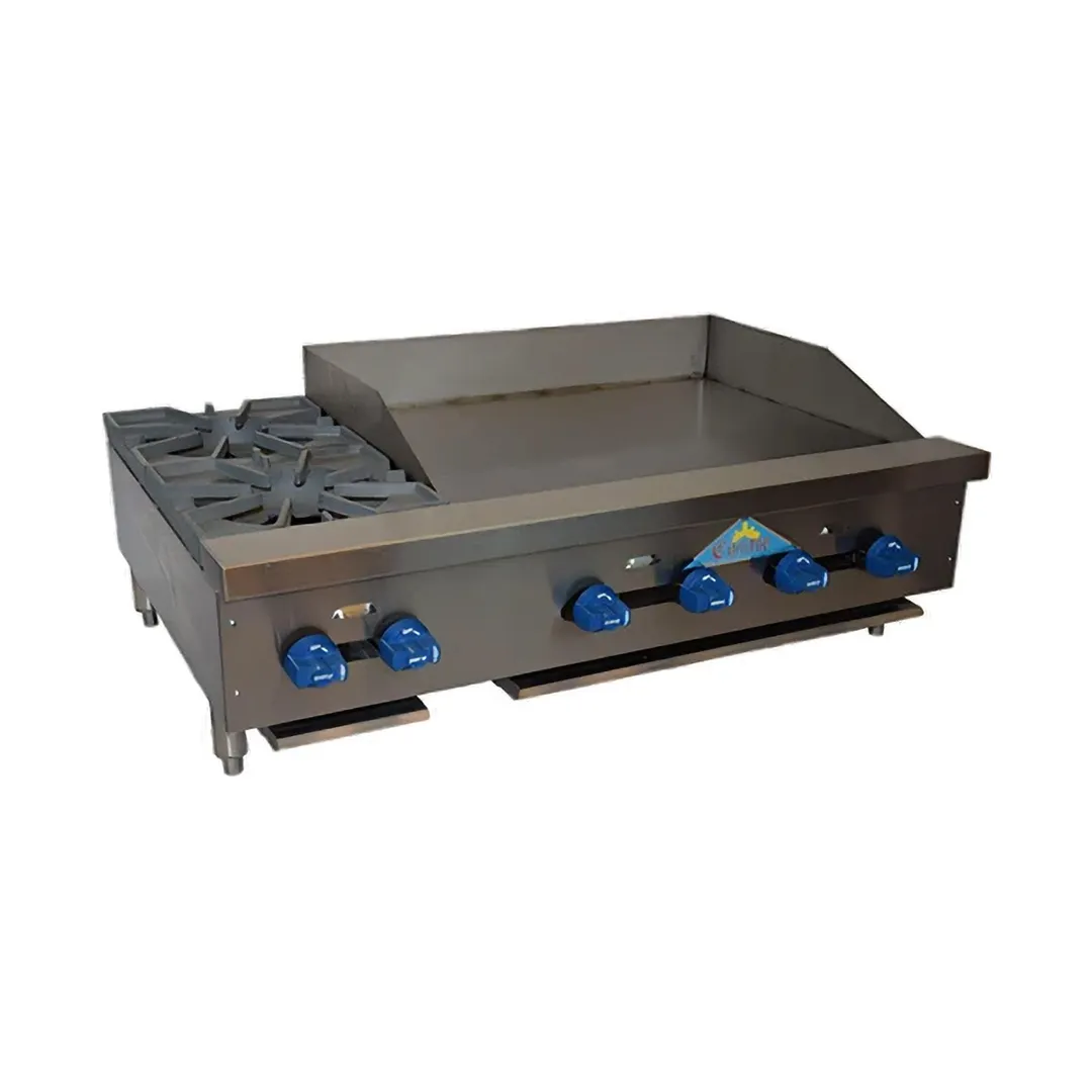 Comstock-Castle FHP42-30T 42" Countertop Gas Griddle/Hotplate Combo, Thermostatic, 120.000 BTU