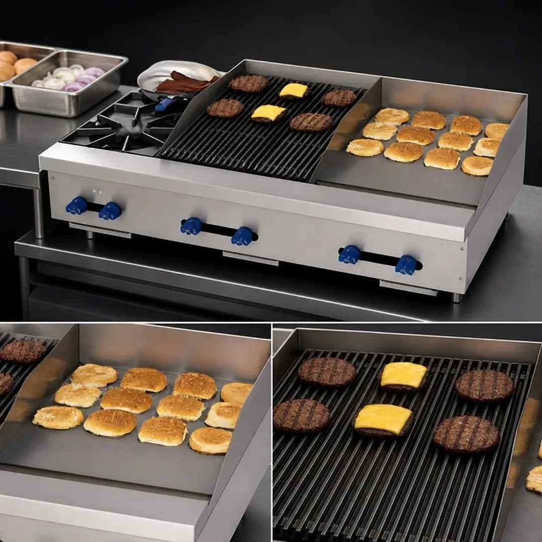 Comstock-Castle FHP48-18T-2.5RB 48" Countertop Gas Griddle/Charbroiler Combination, 116.000 BTU