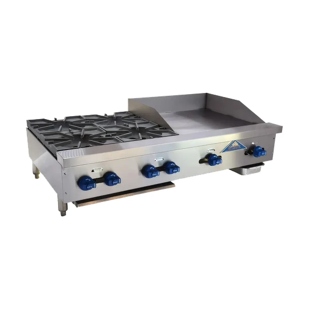 Comstock-Castle FHP48-24-2LB 48"Countertop Gas Griddle/Charbroiler Combination, 116.000 BTU