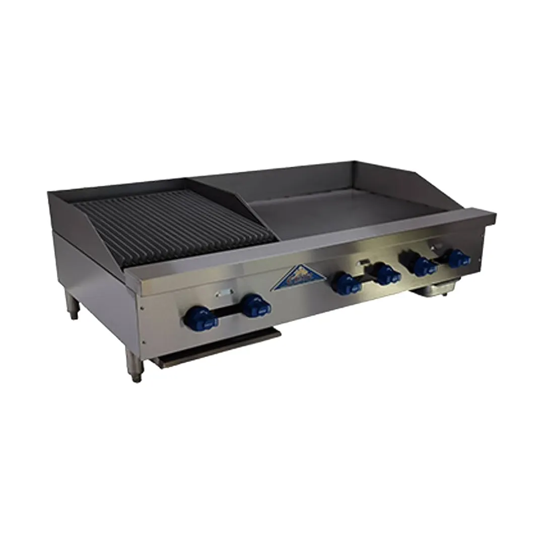 Comstock-Castle FHP48-30-1.5LB 48" Countertop Gas Griddle/Charbroiler Combination, 112.000 BTU