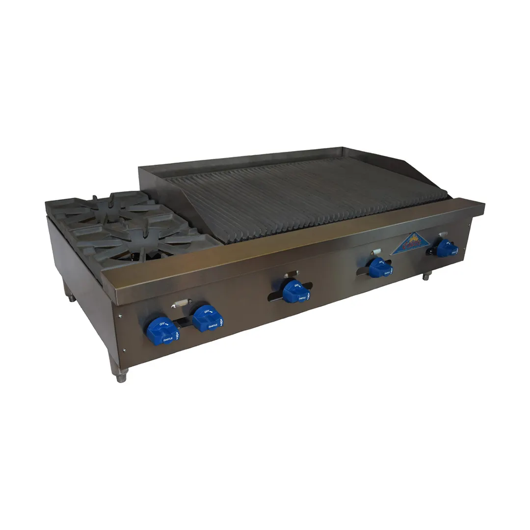 Comstock-Castle FHP48-3RB 48" Countertop Gas Radiant Charbroiler / Hotplate Combo, 153.000 BTU