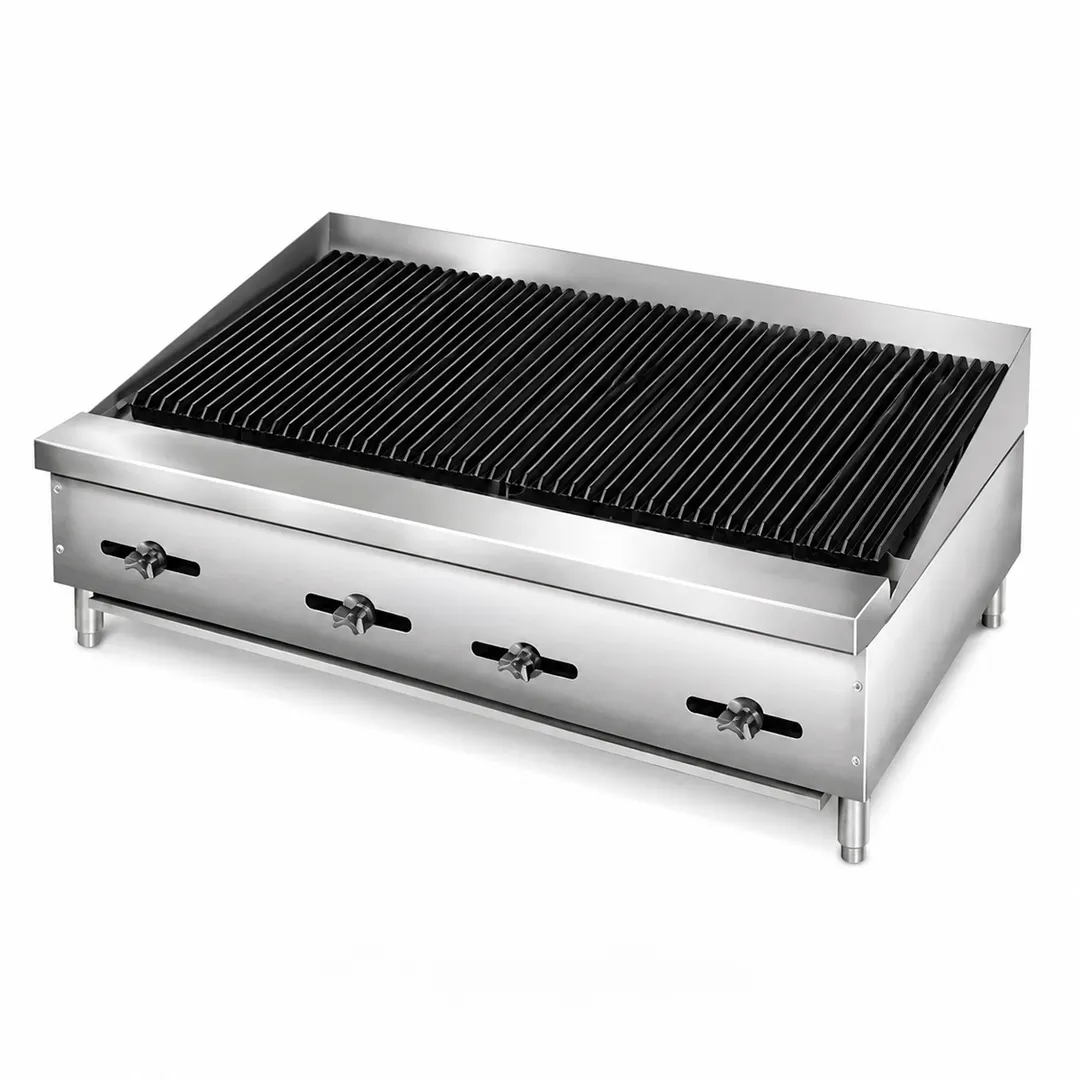 Comstock-Castle FHP48-48RBB 48" Countertop Gas Radiant Charbroiler w/ Cheese Melter, 120.000 BTU