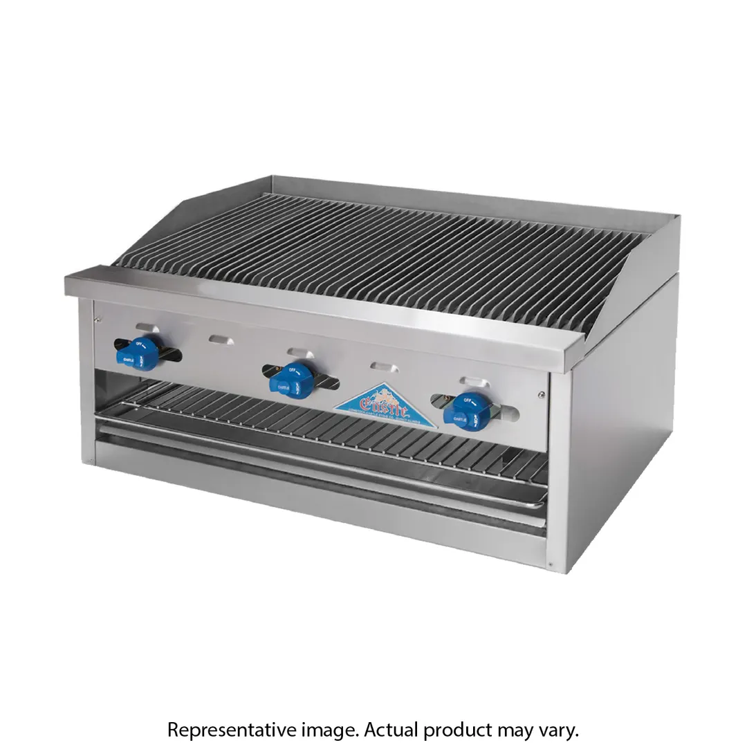 Comstock-Castle FHP48-48RBB 48" Countertop Gas Radiant Charbroiler w/ Cheese Melter, 120.000 BTU