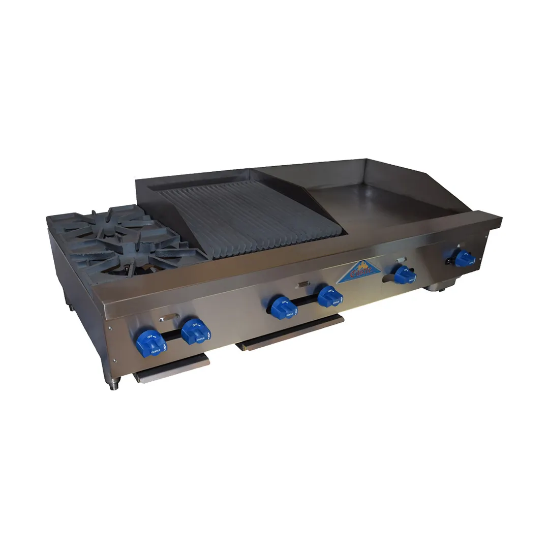 Comstock-Castle FHP54-24-1.5RB 54" Countertop Gas Griddle/Charbroiler Combination, 128.000 BTU