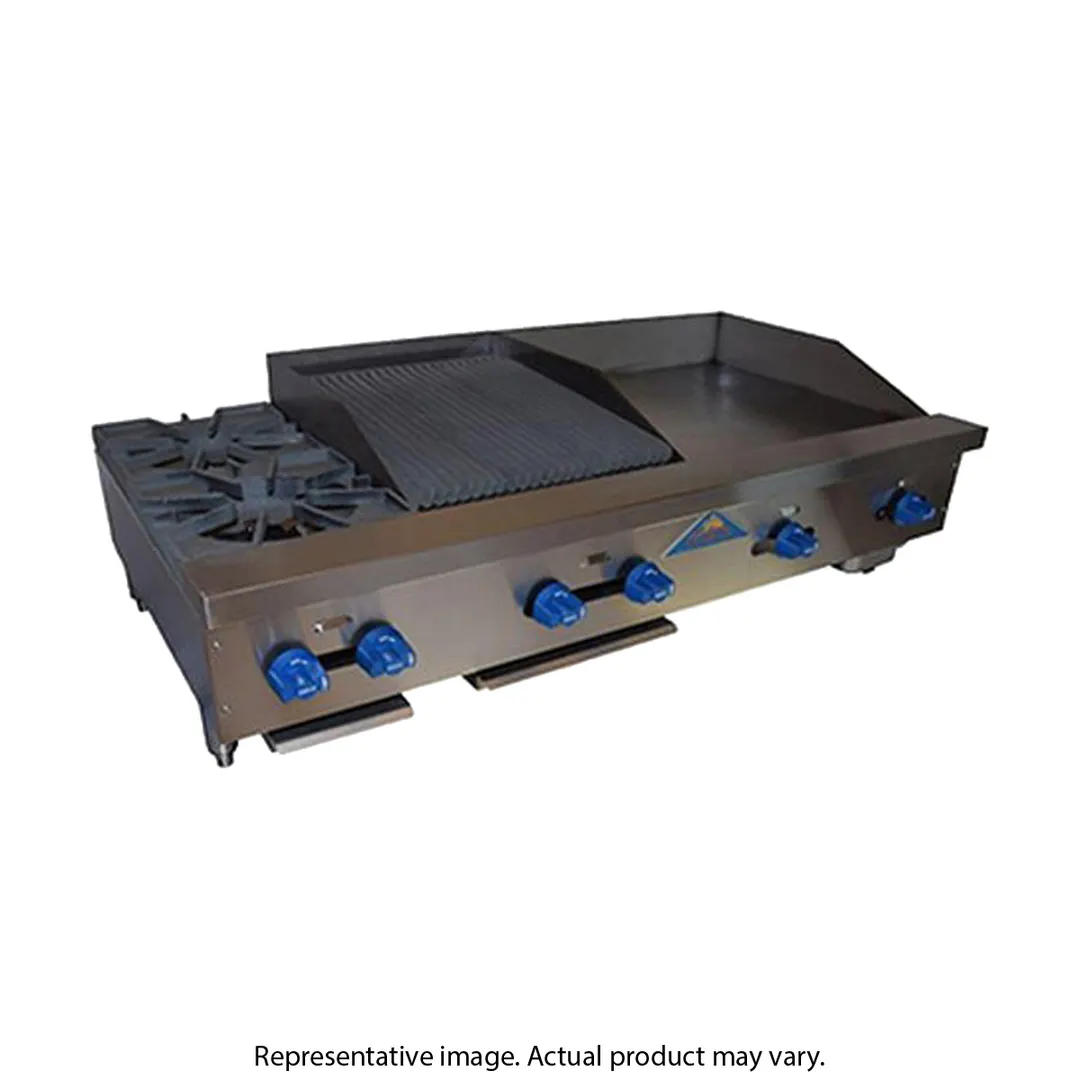 Comstock-Castle FHP54-4.5LB 54" Countertop Gas Lava Rock Charbroiler w/ (6) Burners, 160.000 BTU