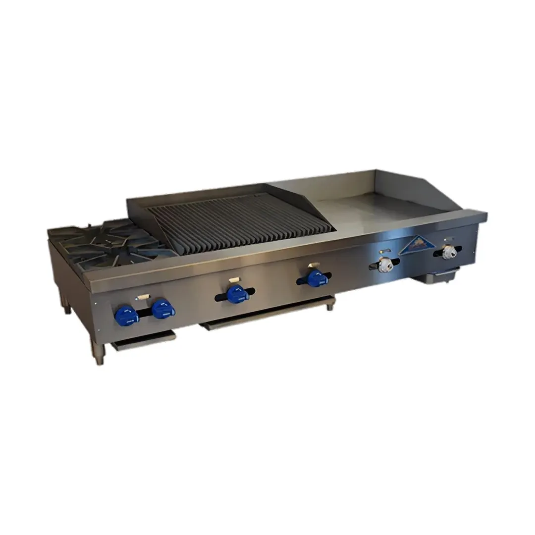 Comstock-Castle FHP60-24T-2LB 60" Countertop Hotplate/Griddle/Charbroiler Combination, 138.000 BTU