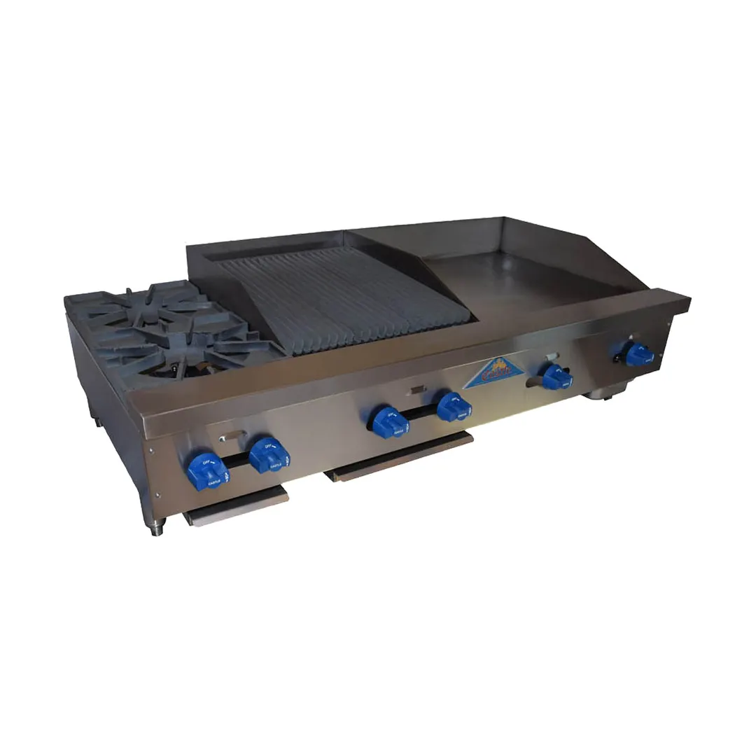 Comstock-Castle FHP60-30T-1.5RB 60" Countertop Hotplate/Griddle/Charbroiler-Cheesemelter Combos
