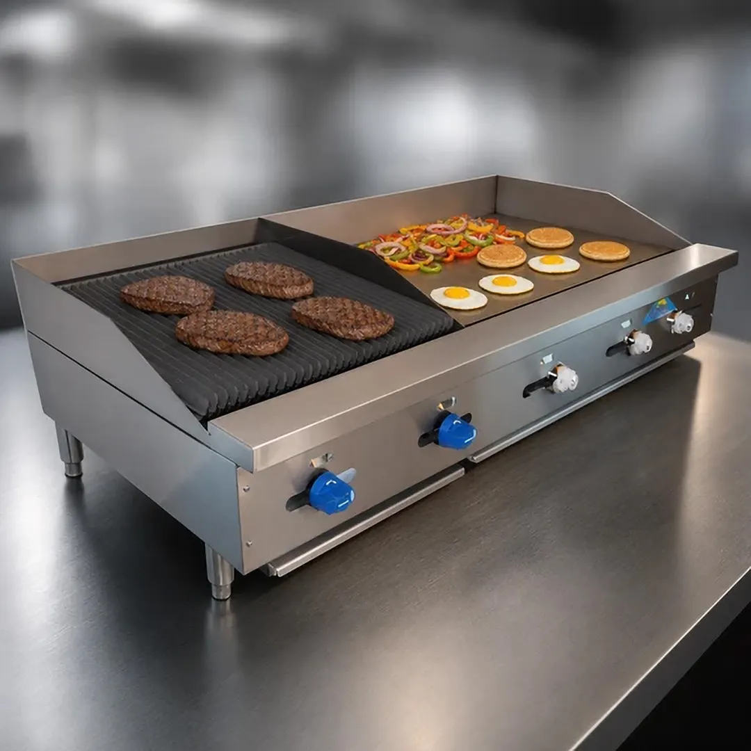 Comstock-Castle FHP60-36T-2RB 60" Countertop Gas Griddle/Charbroiler Combination, 115.000 BTU