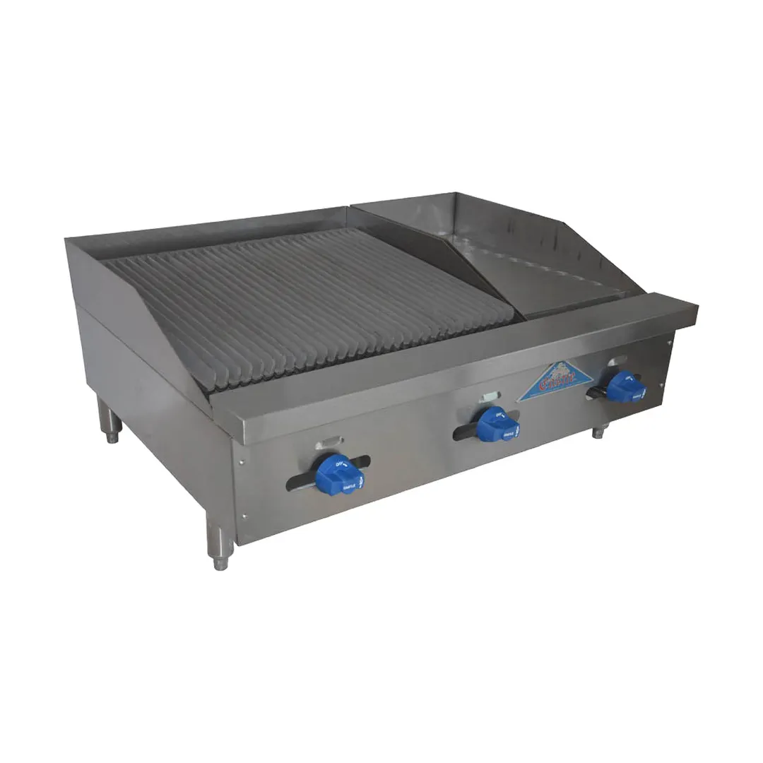 Comstock-Castle FHP60-42T-1.5RB 60" Countertop Gas Griddle/Charbroiler Combination, 148.000 BTU