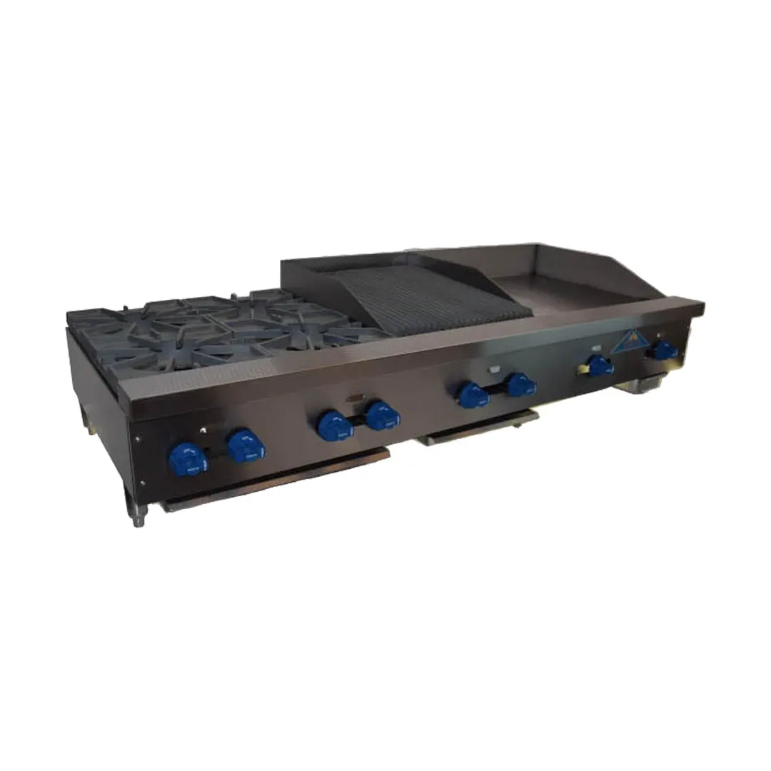 Comstock-Castle FHP72-24-2RB 72" Countertop Hotplate/Griddle/Charbroiler Combos, 186.000 BTU