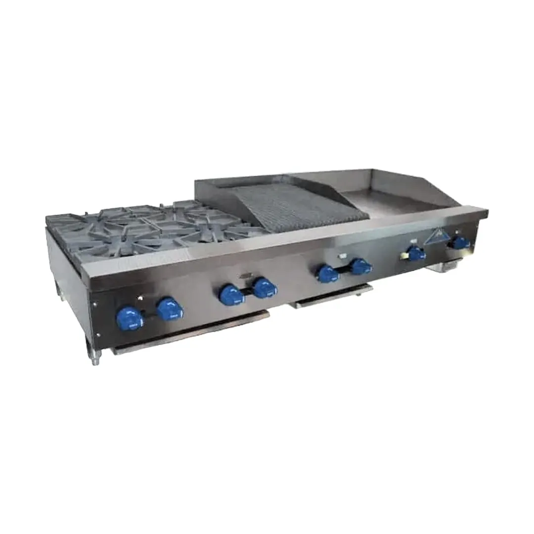 Comstock-Castle FHP72-24T-2RB 72" Countertop Hotplate/Griddle/Charbroiler Combos, 186.000 BTU