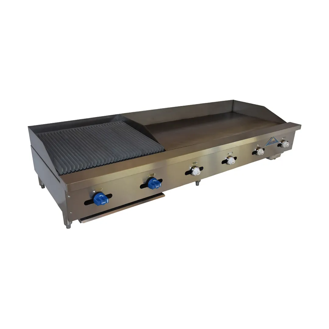 Comstock-Castle FHP72-42-2.5LB 72" Countertop Gas Griddle/Charbroiler Combination, 188.000 BTU