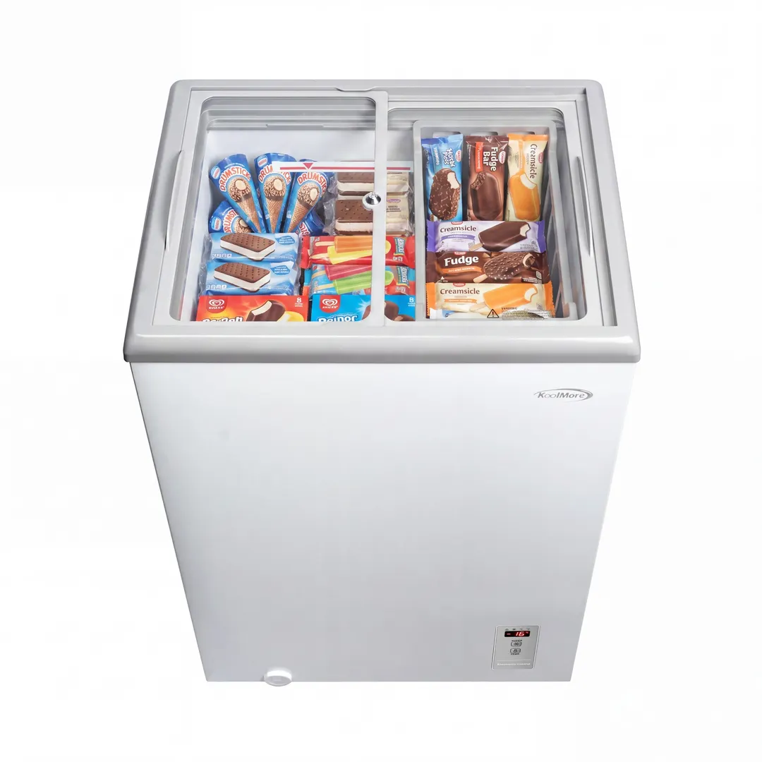Koolmore KM-ICD-37C Ice Cream Dipping Cabinet, 3.4 cu ft, 18" Wide Flip‑Top, White Exterior,0.1 HP 115V