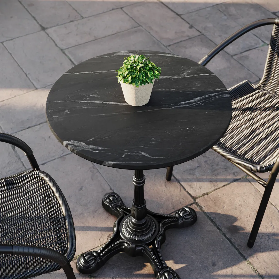 Flash Furniture ST-RD600C-1-M-3A-M-BLK-MAR-GG Outdoor Laminate Table Top