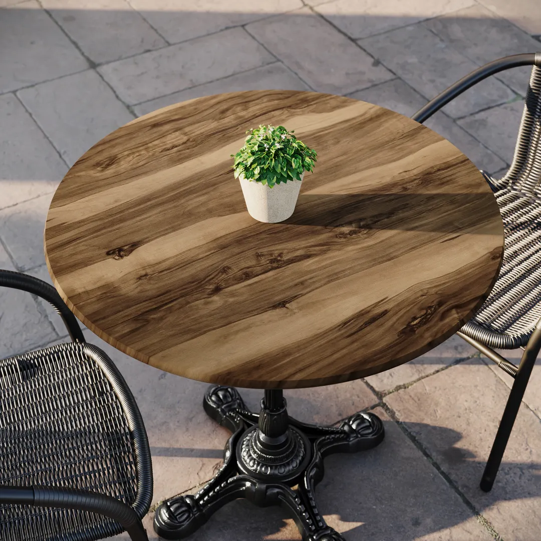 Flash Furniture ST-RD800B-1-M-3A-W-NAT-GG Outdoor Laminate Table Top