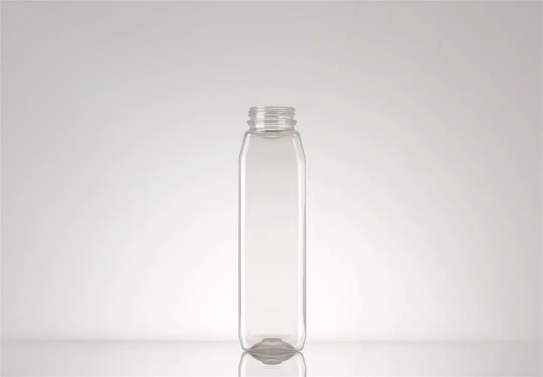 Captiva Containers JCSCC-12OZ-38(DBJ)/70 Square Clear 12 Oz Bottle, 38mm Diameter, Clear Plastic