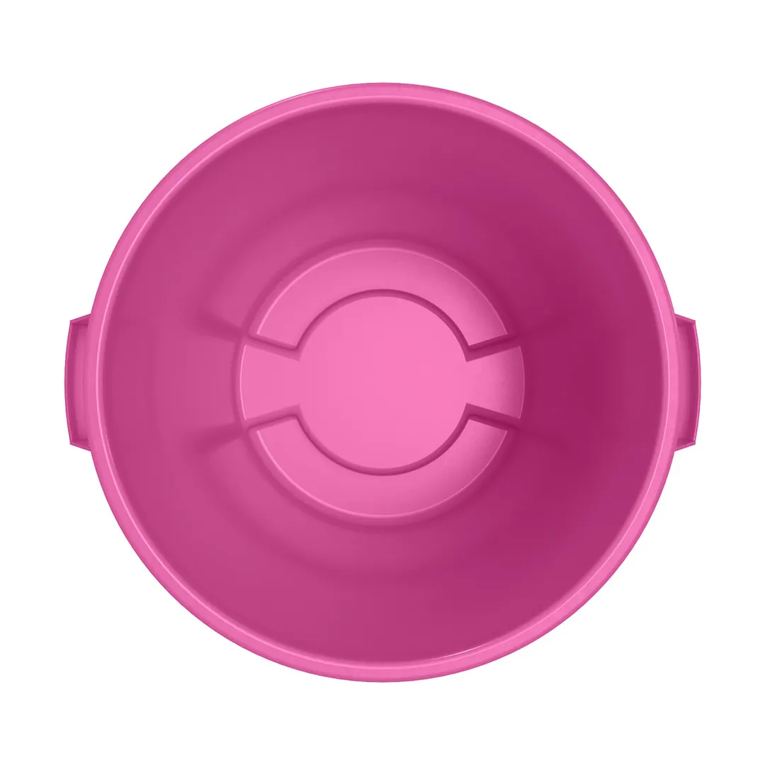 Carlisle 84104426 Bronco™ 44‑Gallon Round Pink Polyethylene Trash Bin, Stackable - 1/Each