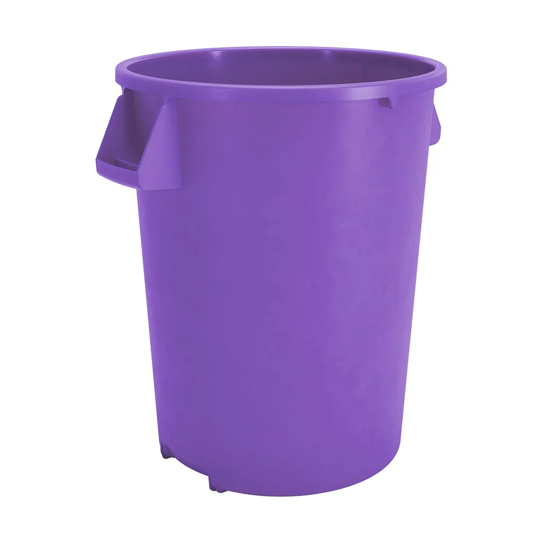 Carlisle 84104489 Bronco™ Waste Bin, 44‑Gallon, 36‑3/5" H x 24‑1/3" Dia., Purple Poly, Stackable