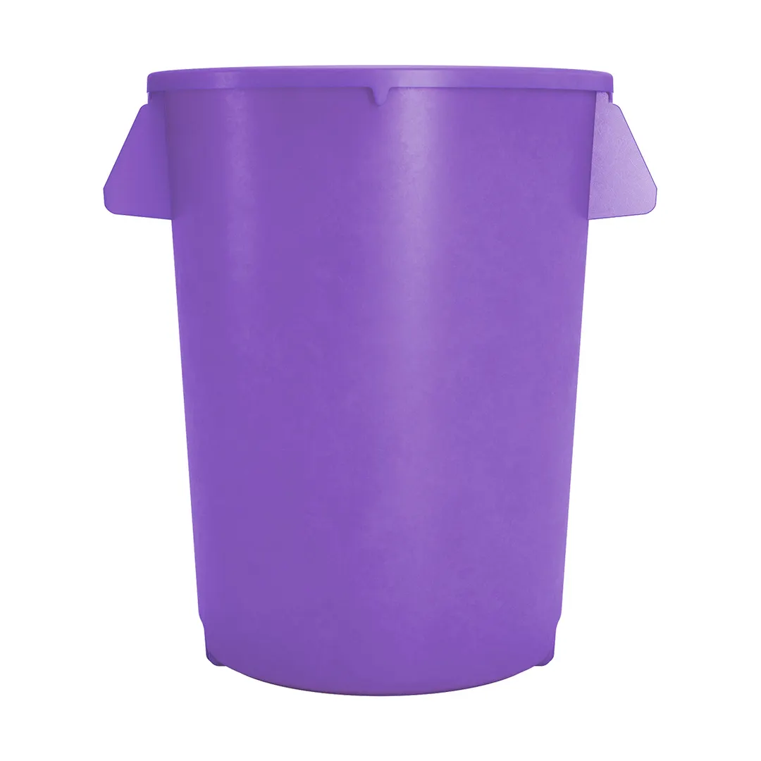 Carlisle 84104489 Bronco™ Waste Bin, 44‑Gallon, 36‑3/5" H x 24‑1/3" Dia., Purple Poly, Stackable