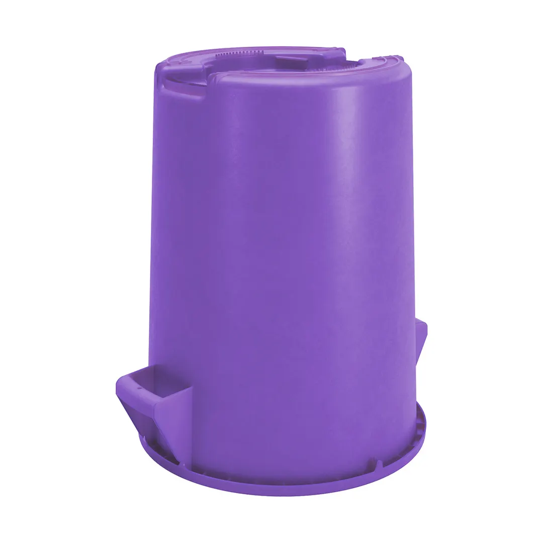 Carlisle 84104489 Bronco™ Waste Bin, 44‑Gallon, 36‑3/5" H x 24‑1/3" Dia., Purple Poly, Stackable