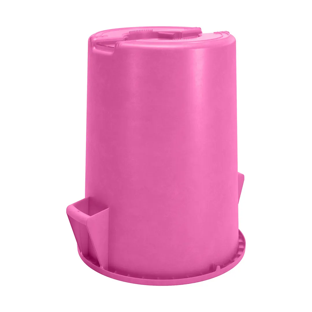 Carlisle 84105526 Waste Bin, 55‑Gallon 33" H x 26‑1/2" Dia., Stackable Pink, NSF Certified – 1/Each