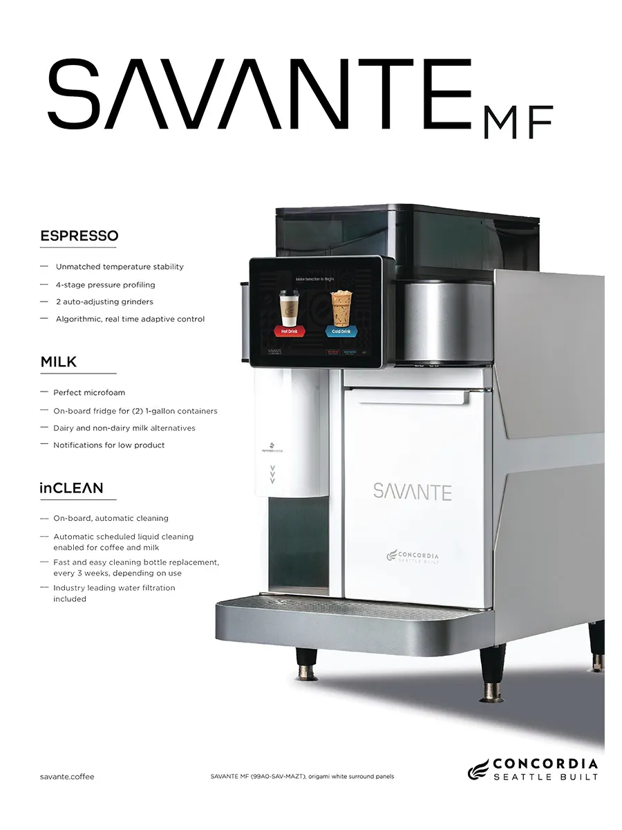 Concordia SAVANTE MF 15" Super-Automatic Commercial Espresso Machine, 2 Group - 220V