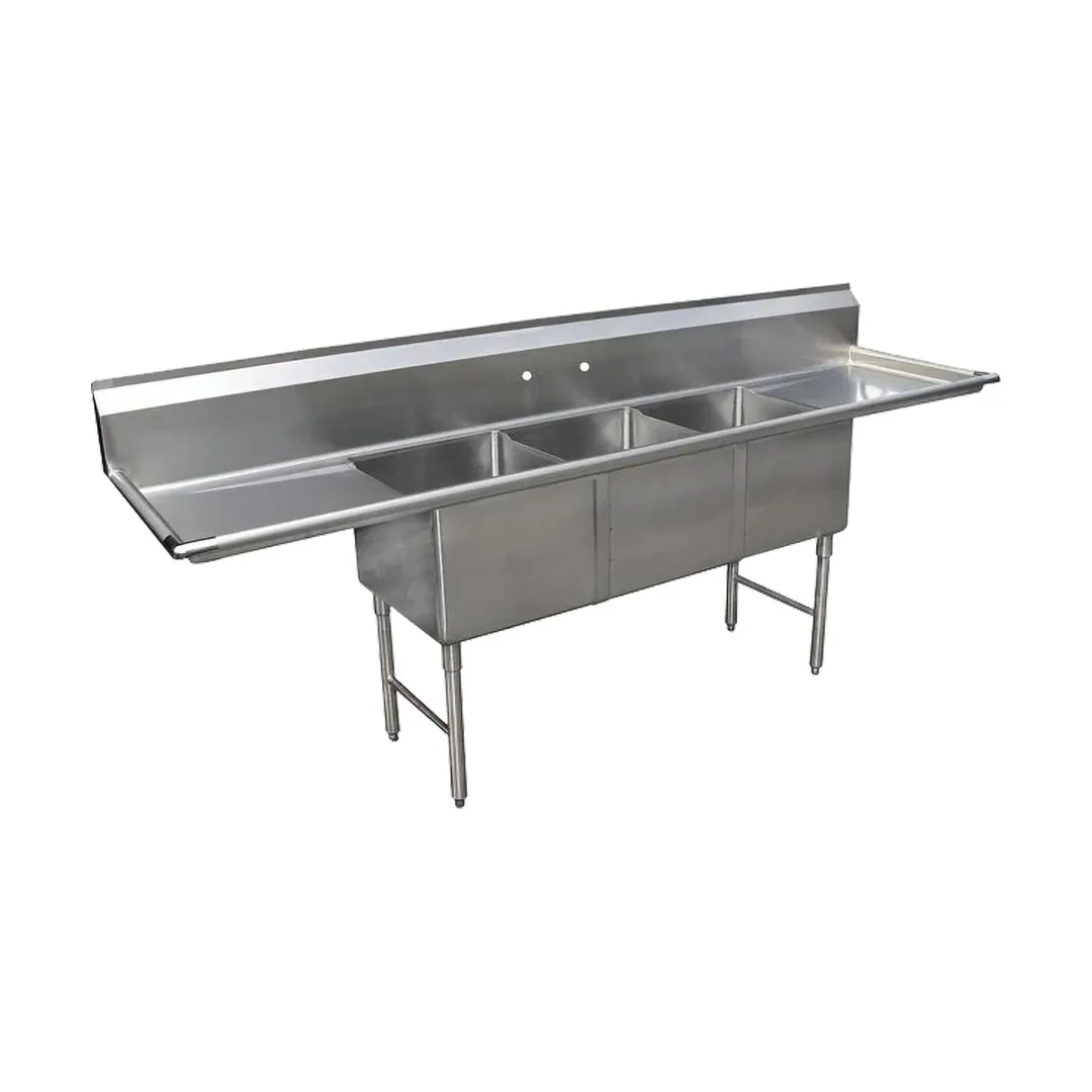 GSW USA SHH18243D Three Compartment Sink, 90-3/8"W X 30"D X 45"H