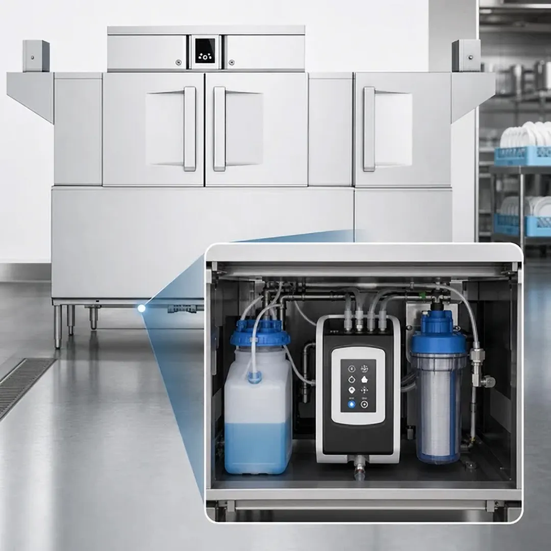 Hobart CL86-BAS+BUILDUP 86" Conveyor Dishwasher - 340 Racks/Hr - High/Low (convertible) Specify Tank