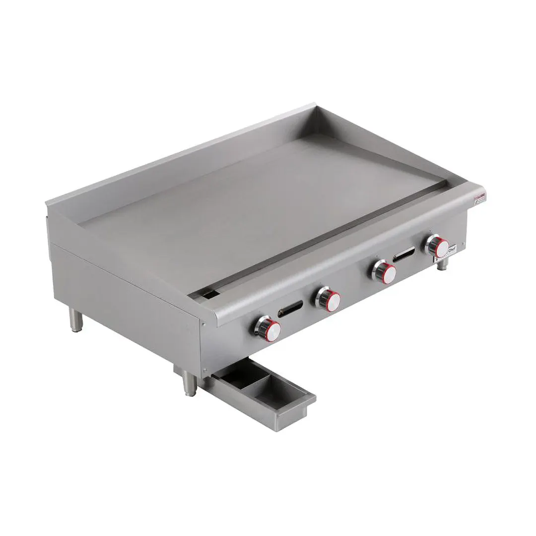 Magic Chef MCCTG48A 48" Countertop Thermostatic Gas Griddle, 1" Steel Plate, 120.000 BTU