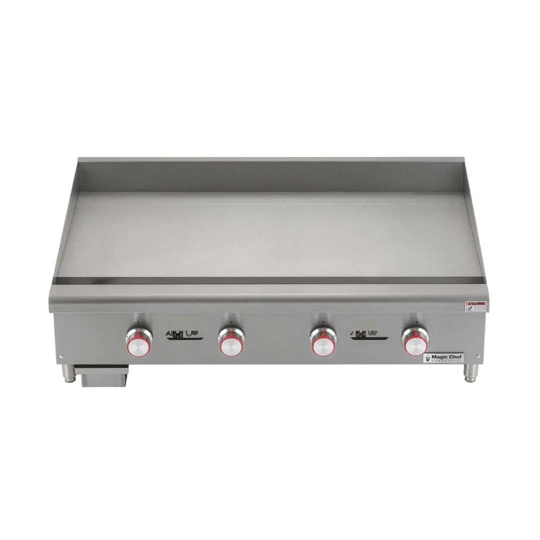 Magic Chef MCCTG48A 48" Countertop Thermostatic Gas Griddle, 1" Steel Plate, 120.000 BTU