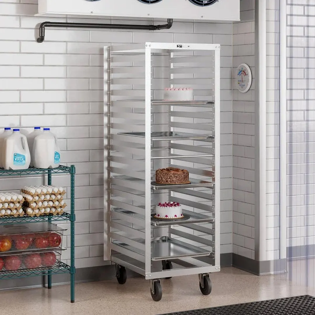 Metro RF13N 36 Pan Aluminum End Load Roll-In Refrigerator Pan Rack, Assembled