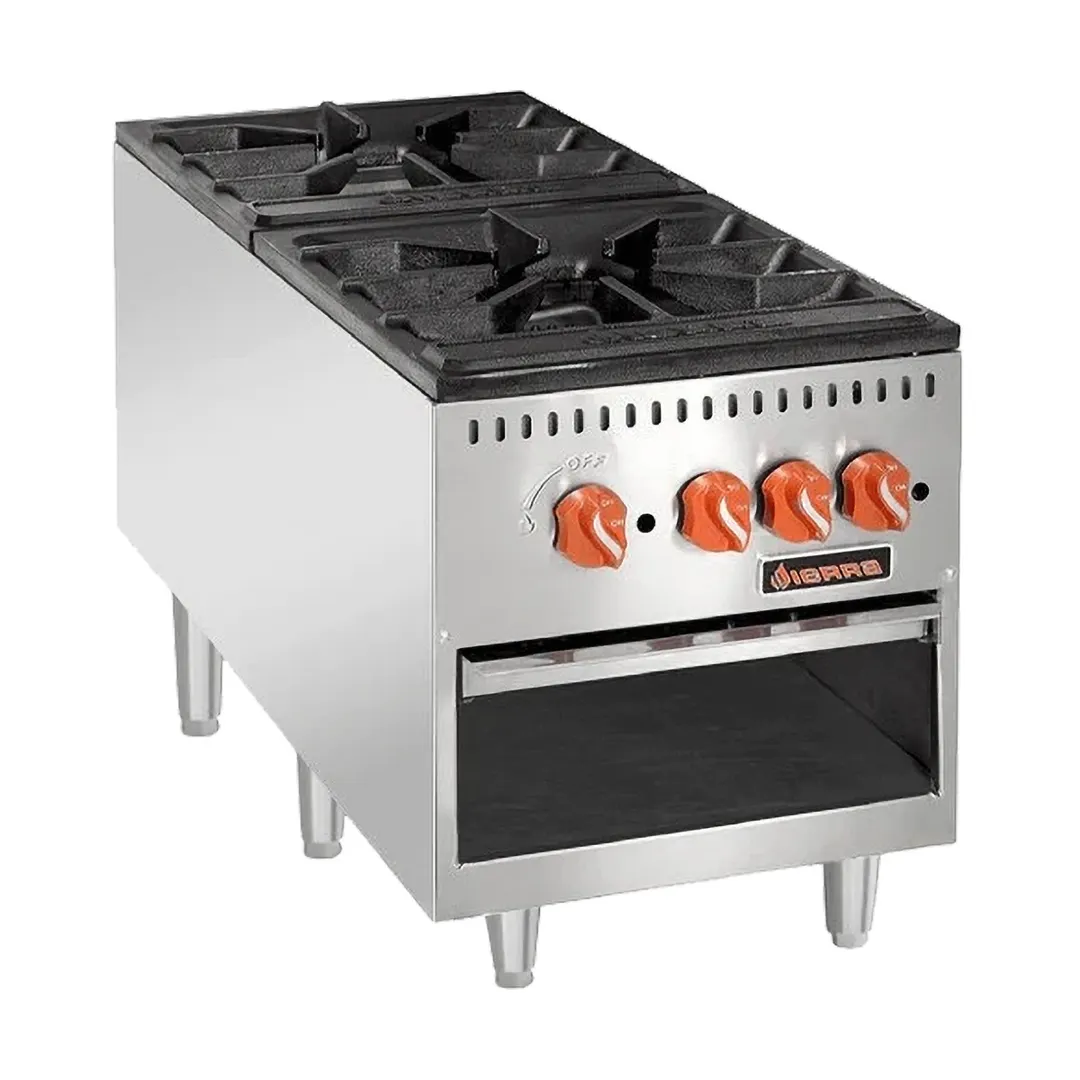 Sierra SRSP-18-2 18" Gas Stock Pot Range with (2) Three Ring Burners, Manual Controls, 180.000 BTU