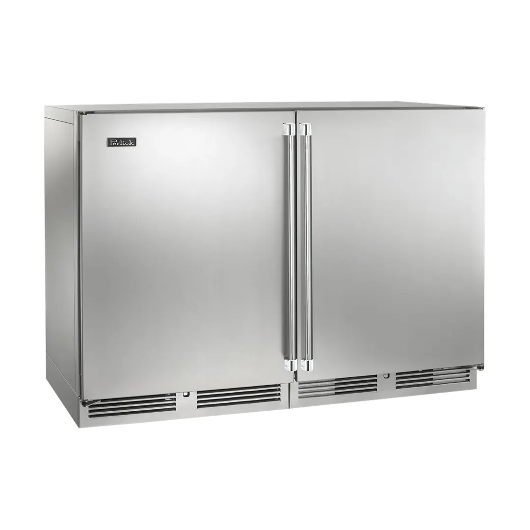 Perlick HC48RS4 48" 2 Section Undercounter Refrigerator, 2 Solid Door, 11.7 cu.ft., Stainless Steel