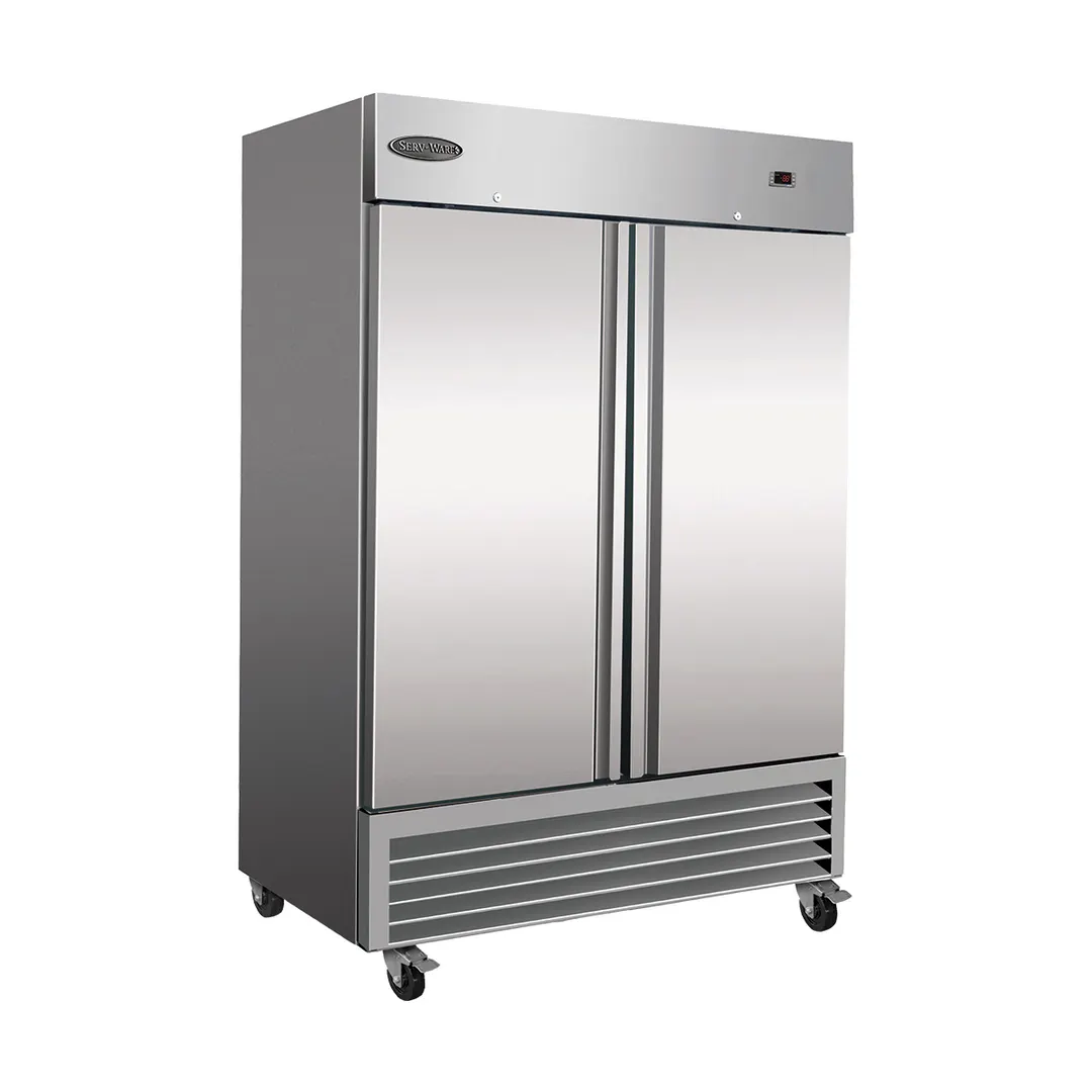 Serv-Ware RF2-HC-T 54" 2-Solid Door Reach-In Freezer, Bottom Mount, 49 cu. ft., Stainless Steel