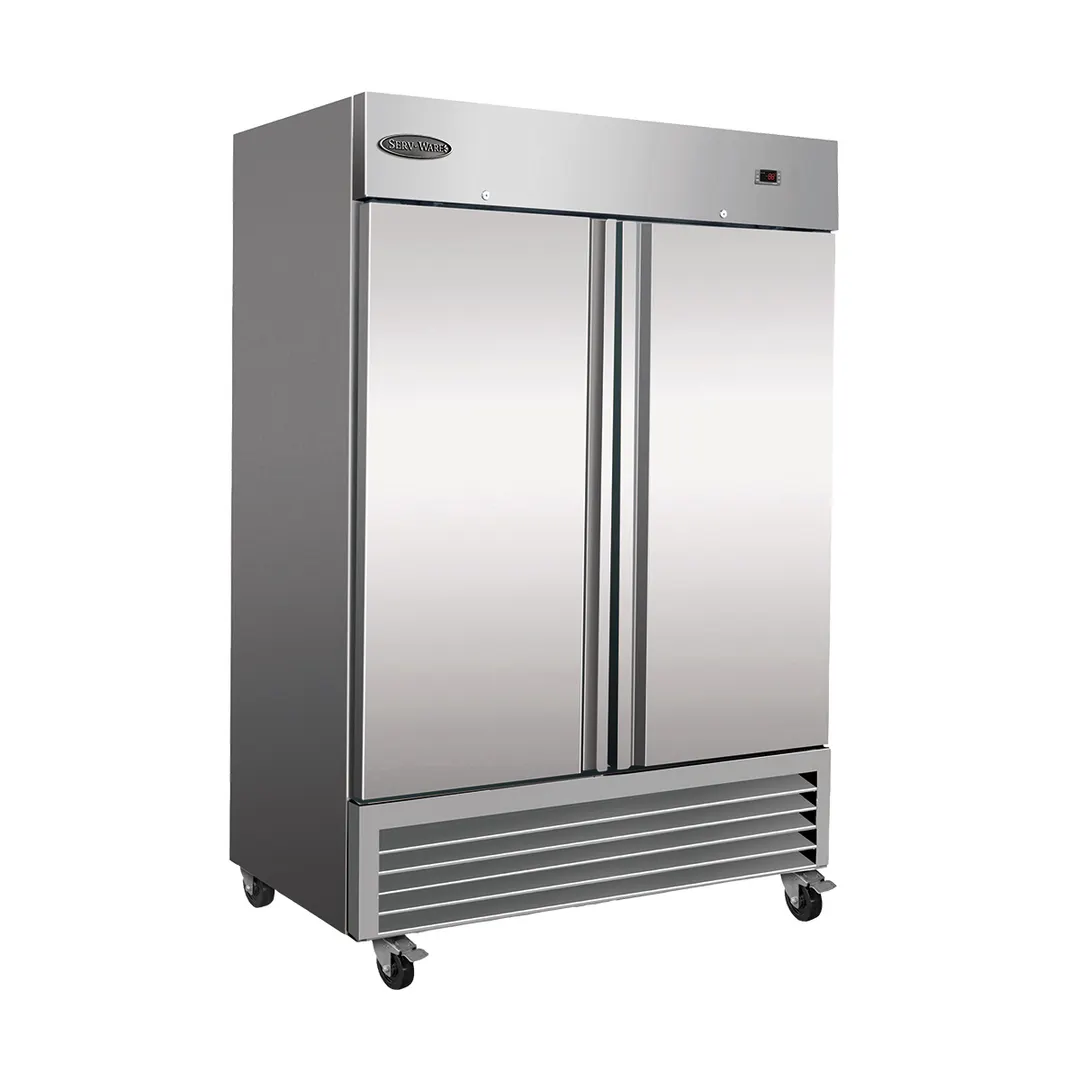 Serv-Ware RR2-HC-T 54" 2 Solid Door Reach-In Refrigerator, Stainless Steel, 49 cu. ft. , 1/4 HP