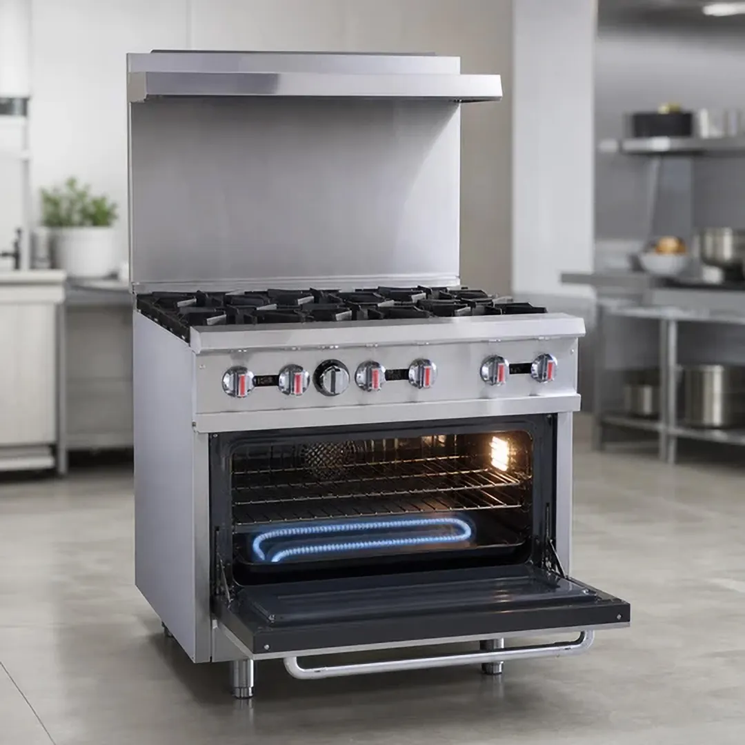 Serv-Ware SGR-6B 36" Gas Restaurant Range w/ (6) Open Burners, (1) Standard Oven, 211.000 BTU